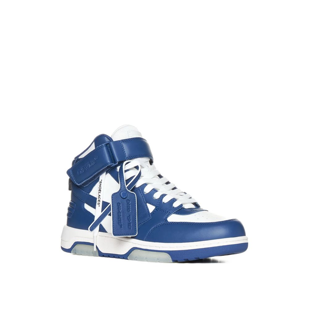 Off-White Blue Calfskin High Top Sneakers